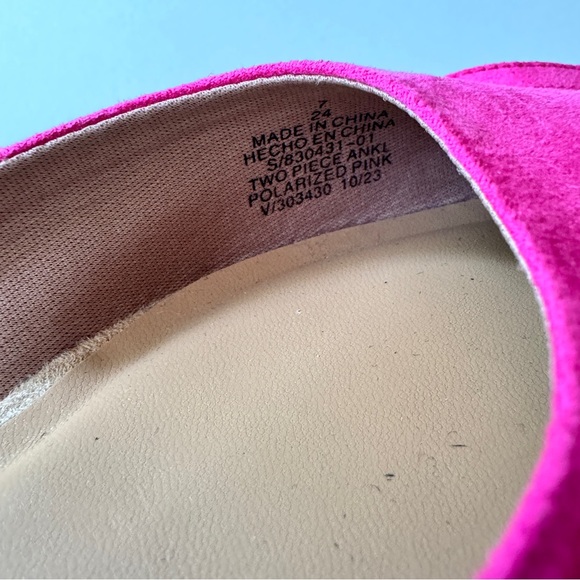 Old Navy Women's Pointy Toe Low Heel Ankle Strap Flats Polarized Pink Sz 7 - Picture 8 of 10